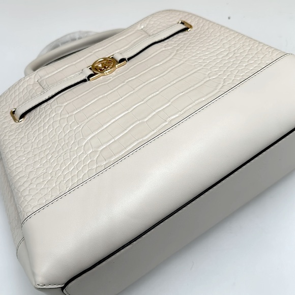 MICHAEL KORS Reed Large Leather Belted Satchel Crossbody Handbag Center Zip - Picture 12 of 13